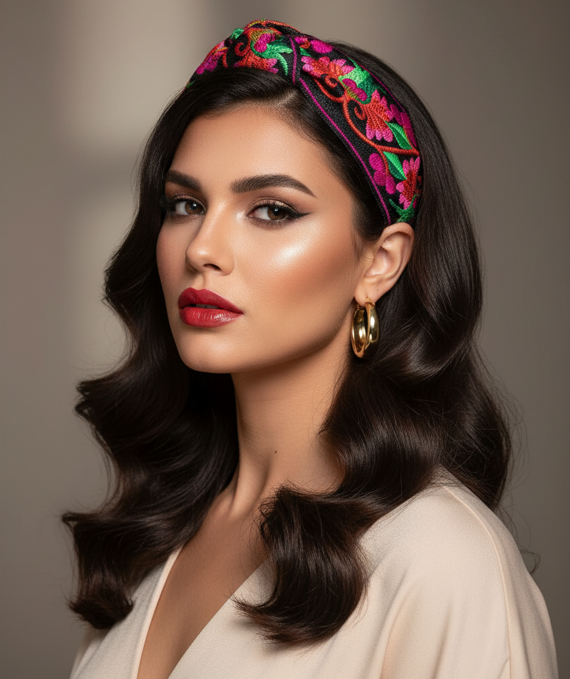 Red and black headband