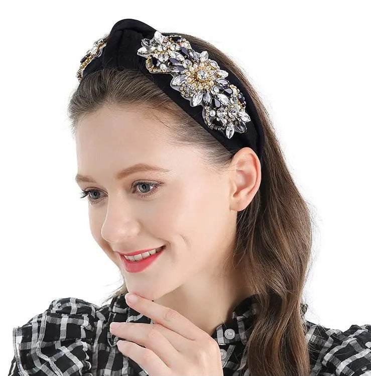 Rhinestone black headband