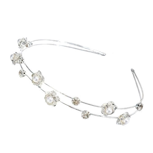 White flower crystal headband