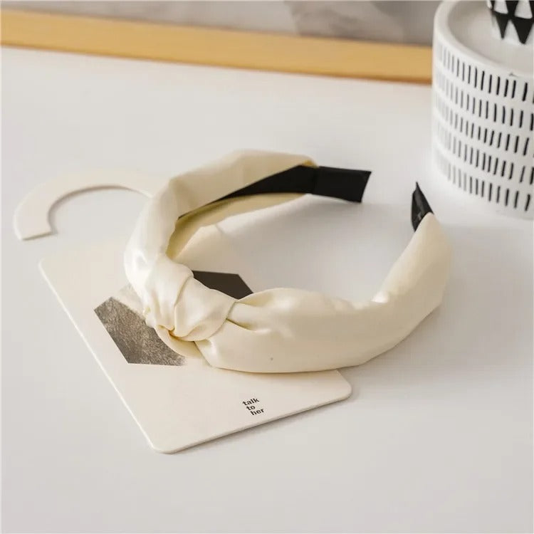 white satin headband