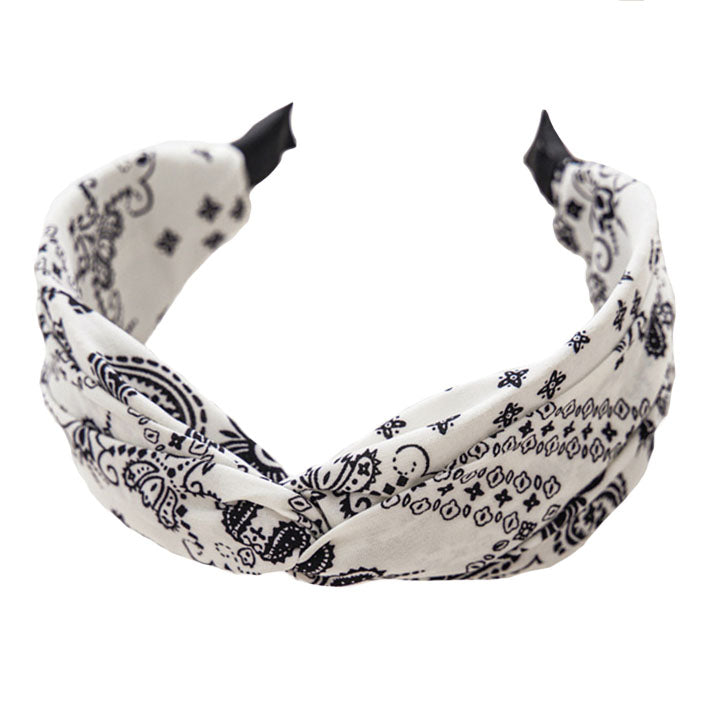 black and white bandana headband