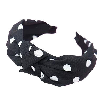 Black and white polka dot headband