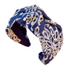 Blue embroidered headbandb