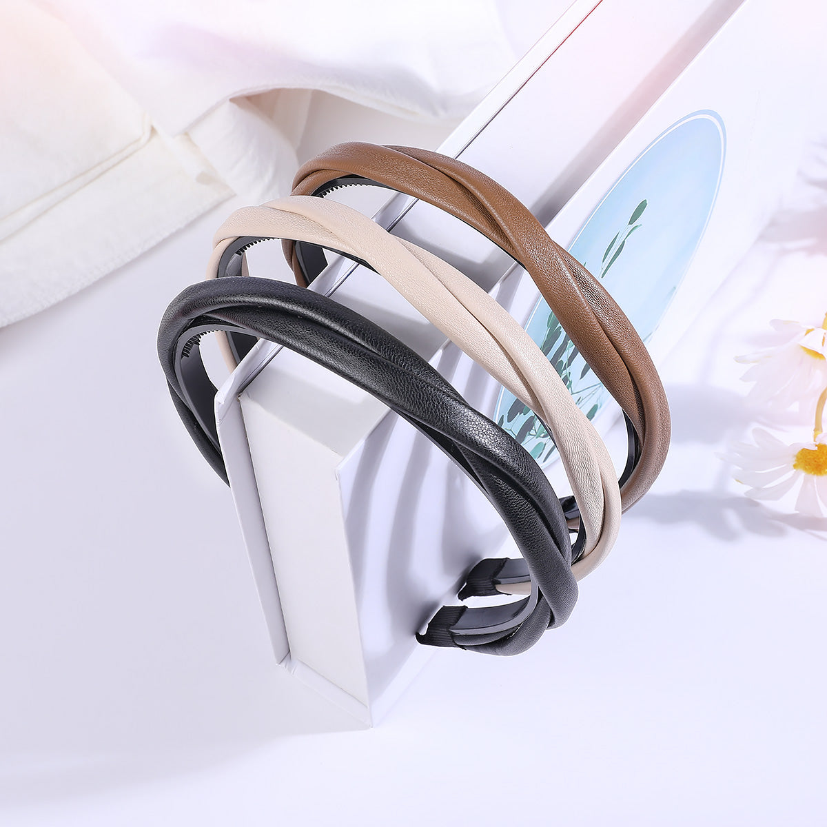leather chanel headband