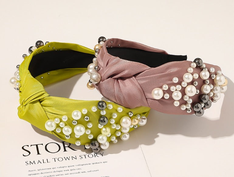 Pink pearl headband