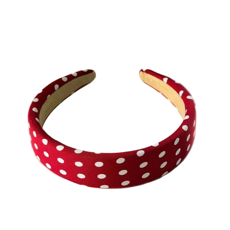 Red polka dot headband