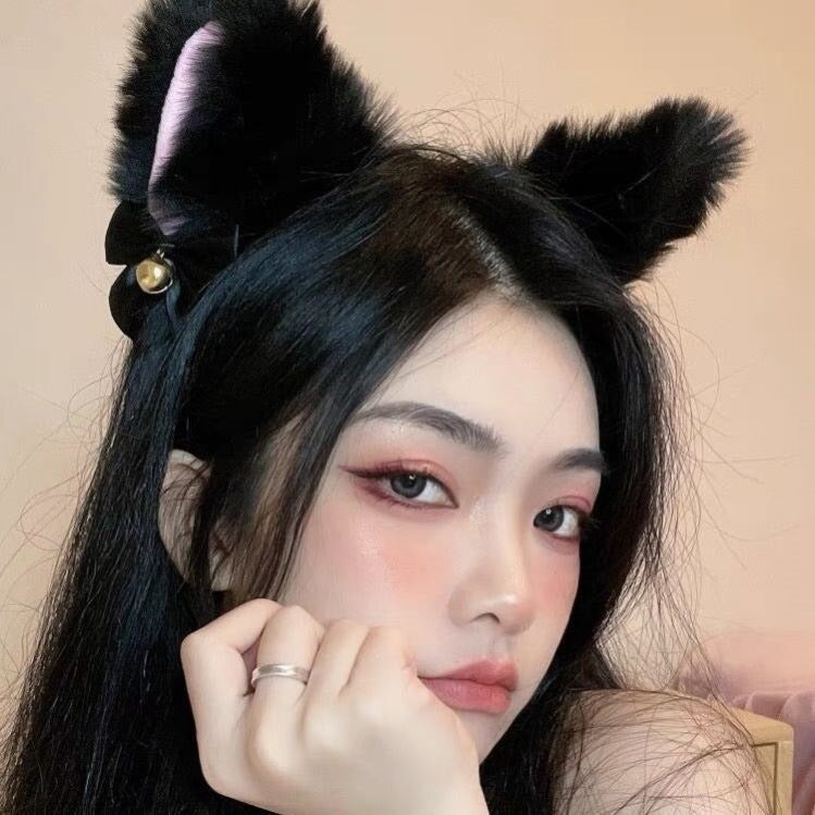 cat headband black