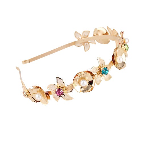 gold floral headband gucci