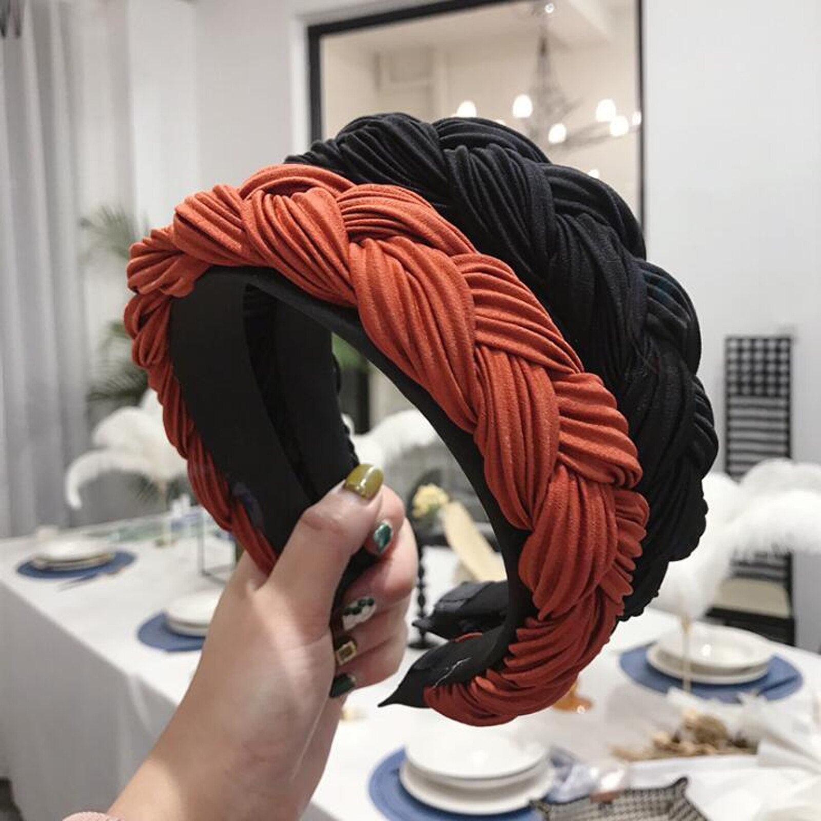 Black braided headband