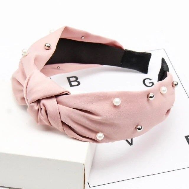 Pearl top knot headband