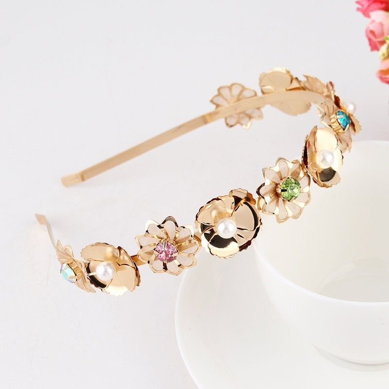 rose gold flower headband