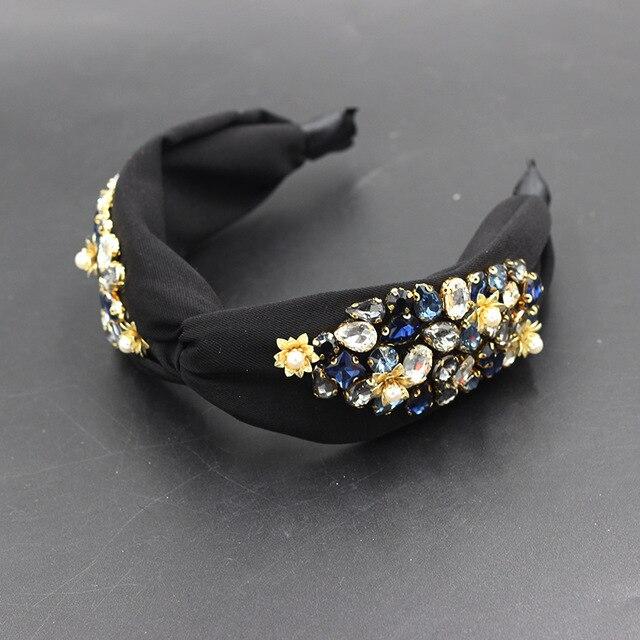 black headband rhinestines