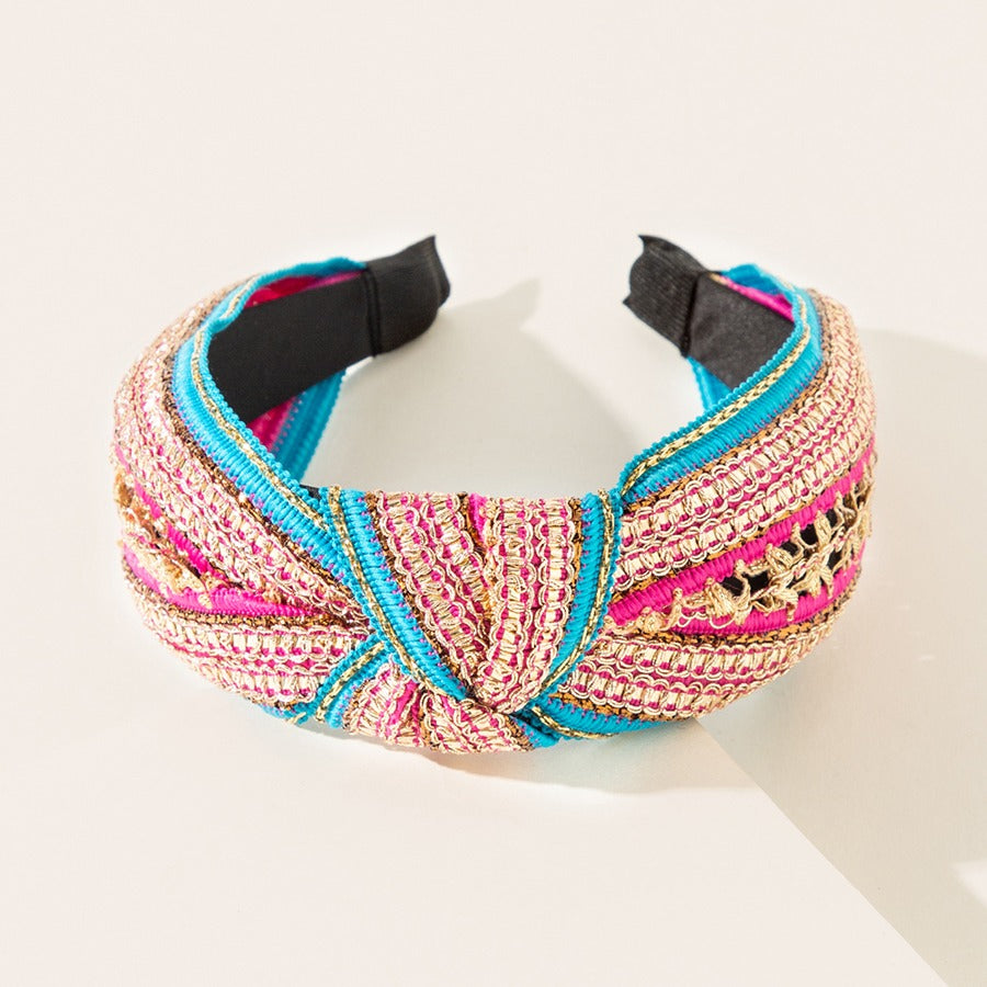 blue and pink headband