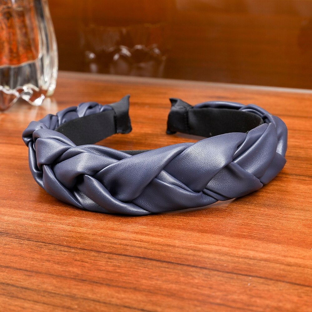 blue braided headband