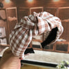 brown checkered headband