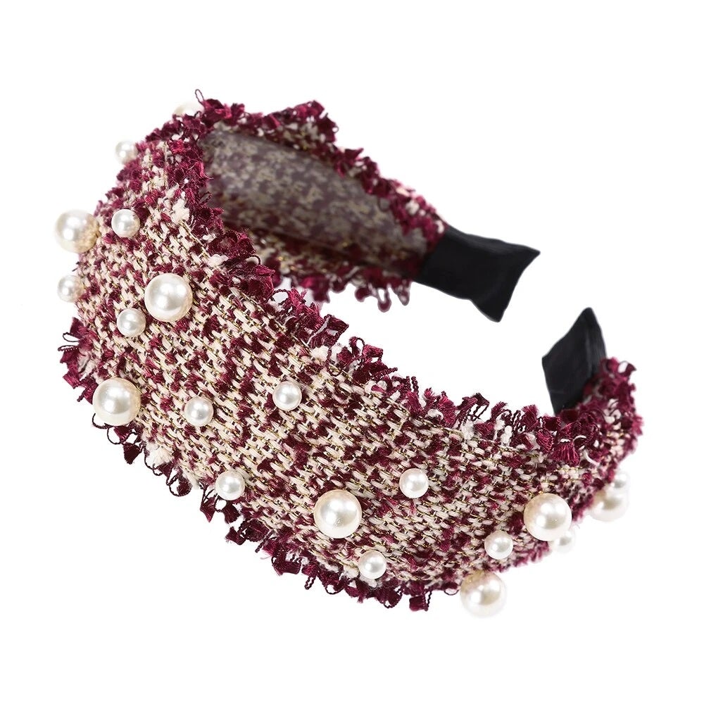 burgundy headband for wedding