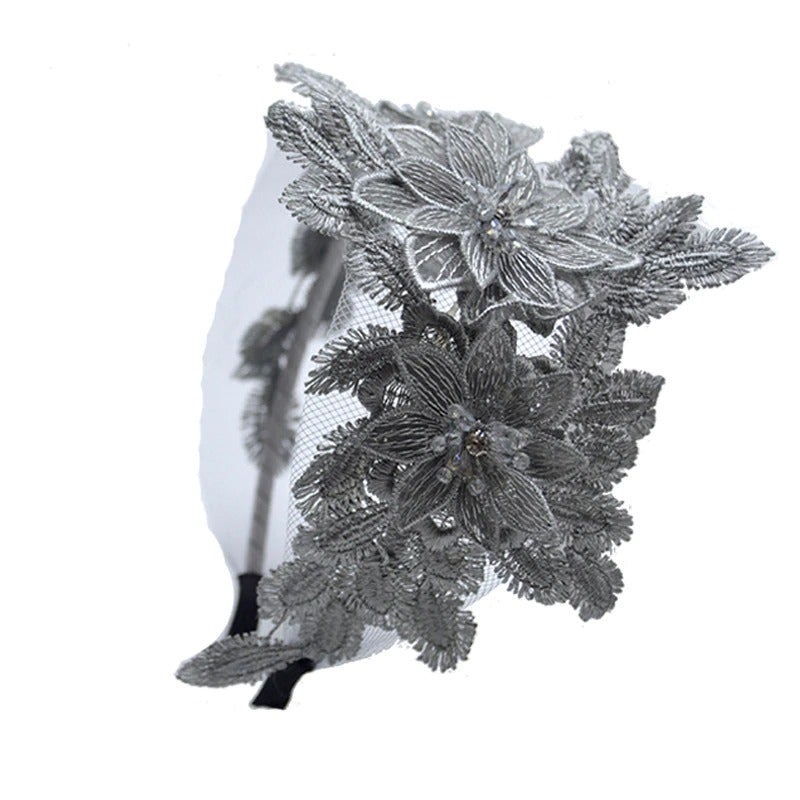 Crocheted headbands with flowers