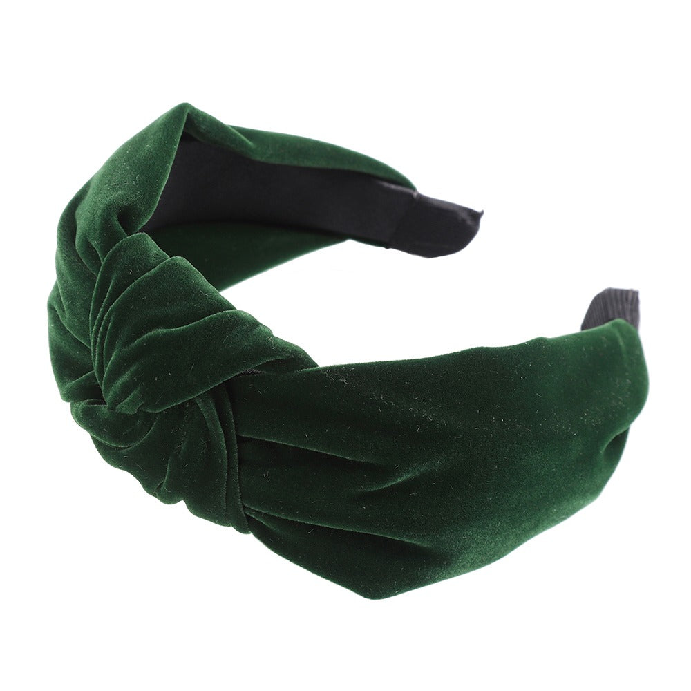 dark green velvet headband