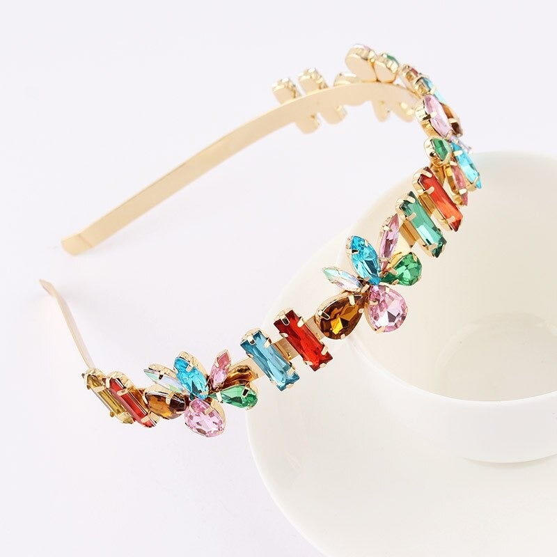 floral rhinestone headband