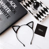 girls cat ear headband black