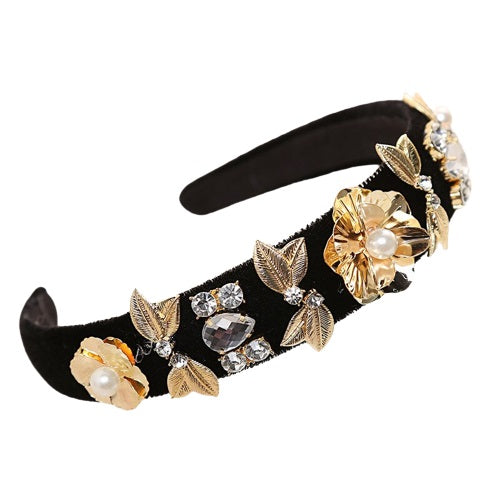 gold flower crown headband