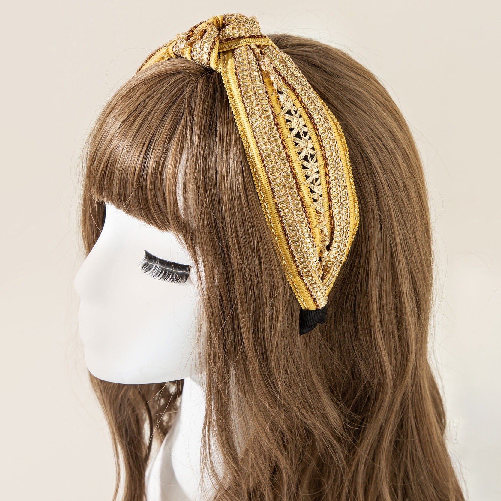 gold knot headband bridal