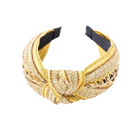 gold knot headband wedding
