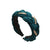 Green braided Headband with a gold chain