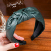 leather green headband