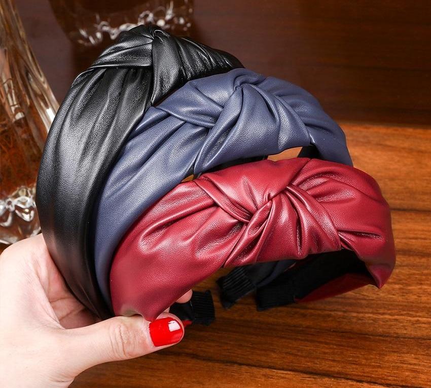 leather knot headband hair