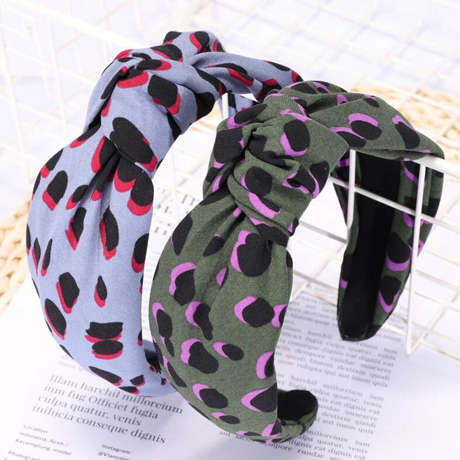 Blue leopard headband