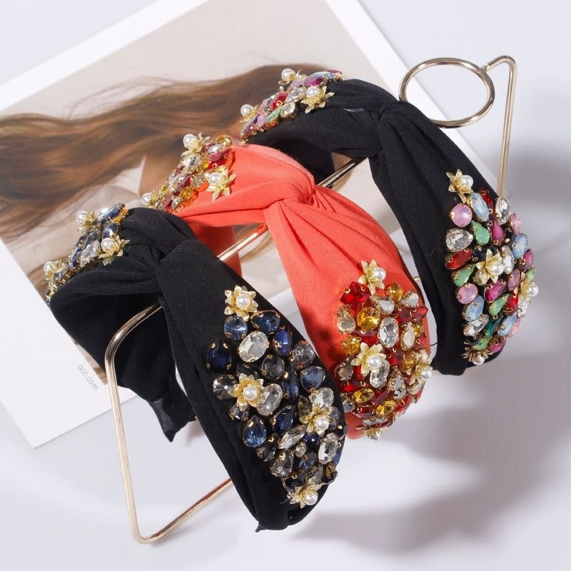 orange strass headband