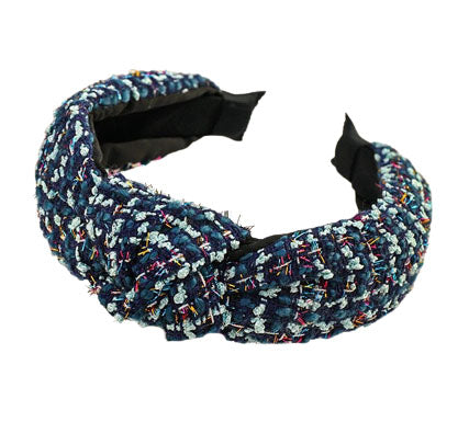 original blue tweed headband