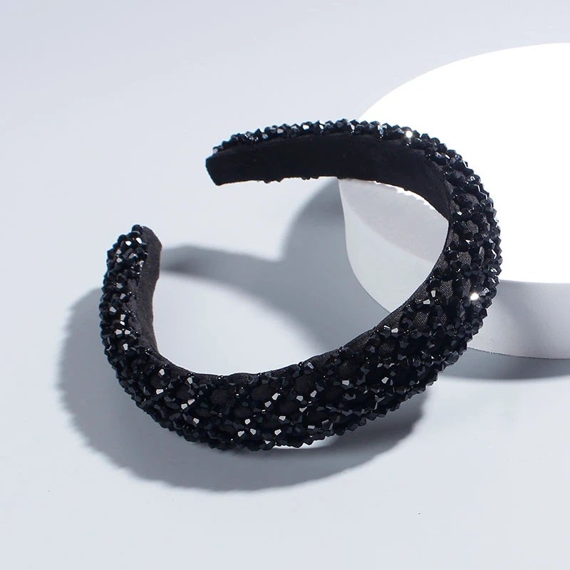 padded crystal headband woman