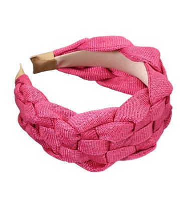 pink braided headband