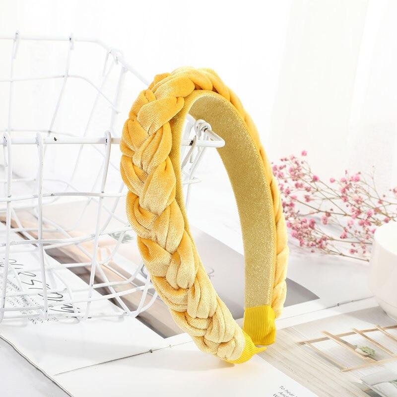 yellow Velvet braided Headband