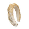 velvet braided headband beige
