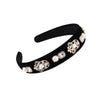 Velvet headband with pearls