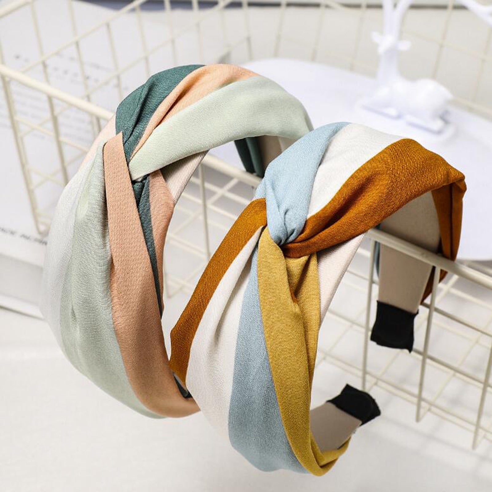 Yellow and blue headband