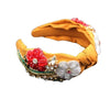 yellow floral headband strass