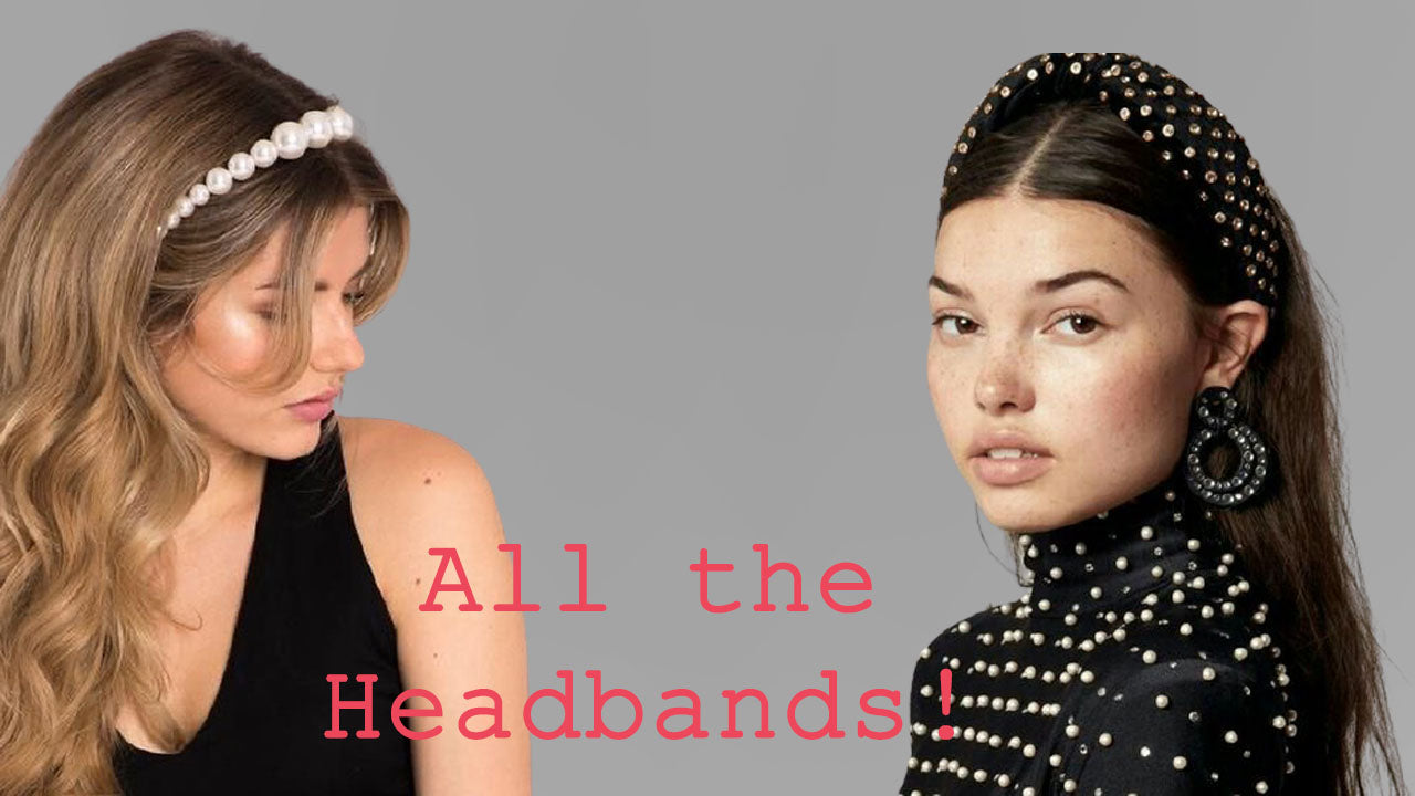 Bead Rhinestone Hairband for Women Flower Winter Accessories Warm