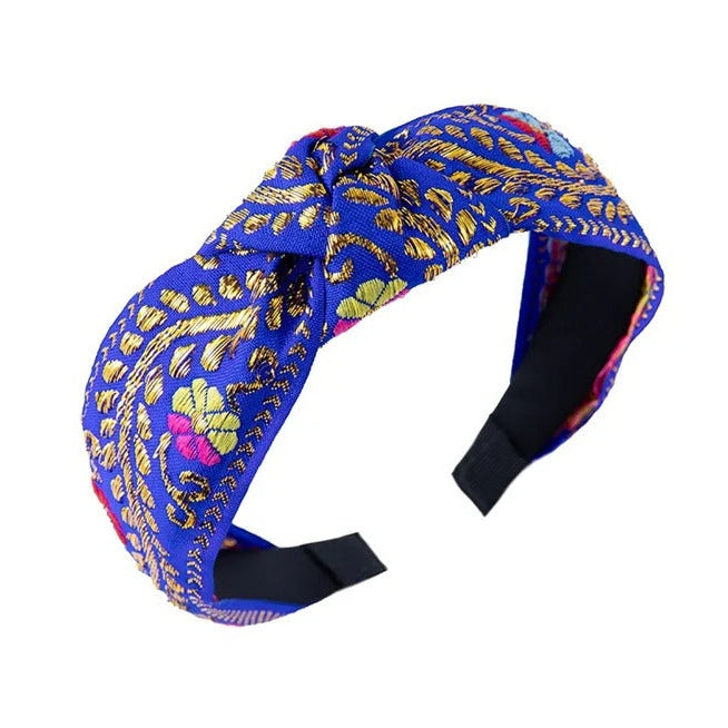 Blue and pink headband