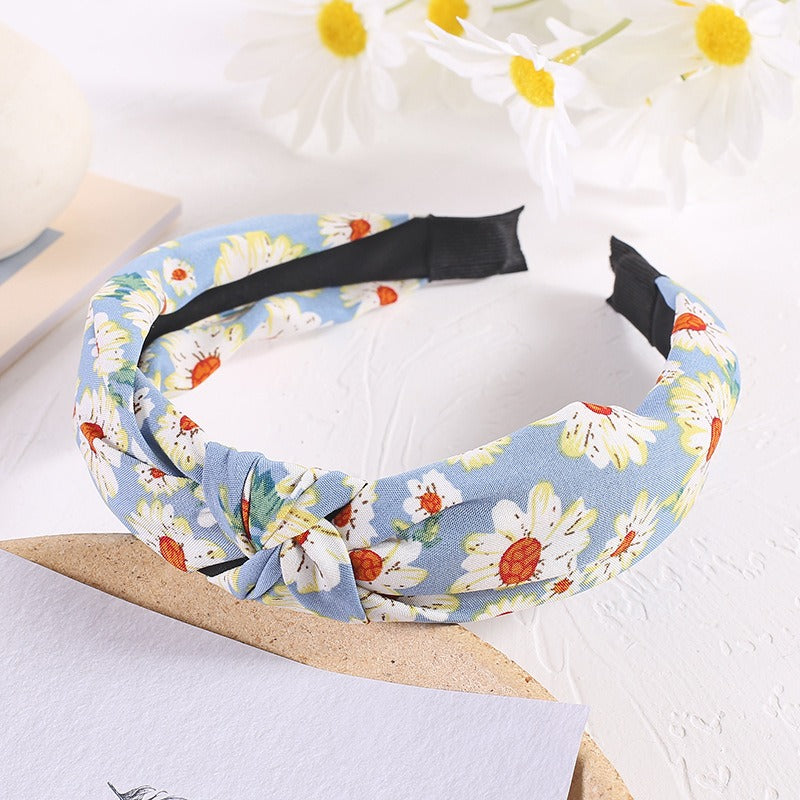 Blue daisy headband