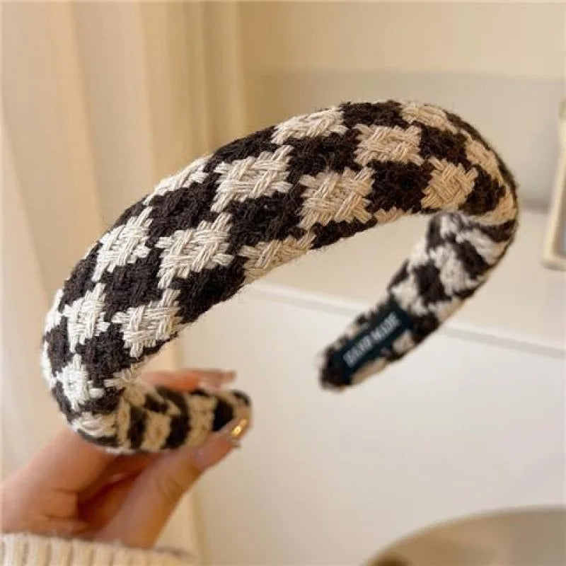 Checkered Wool Hair Accessory