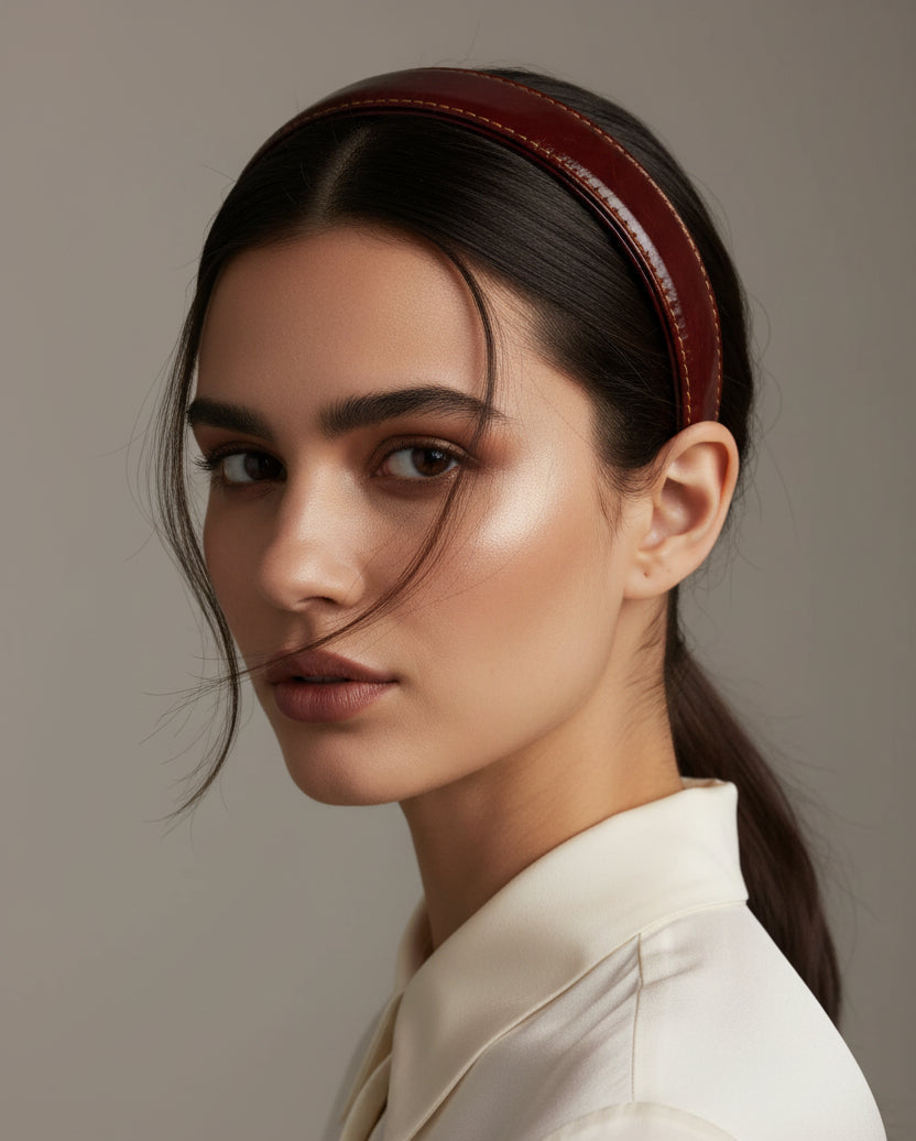 Classic headband in  brown