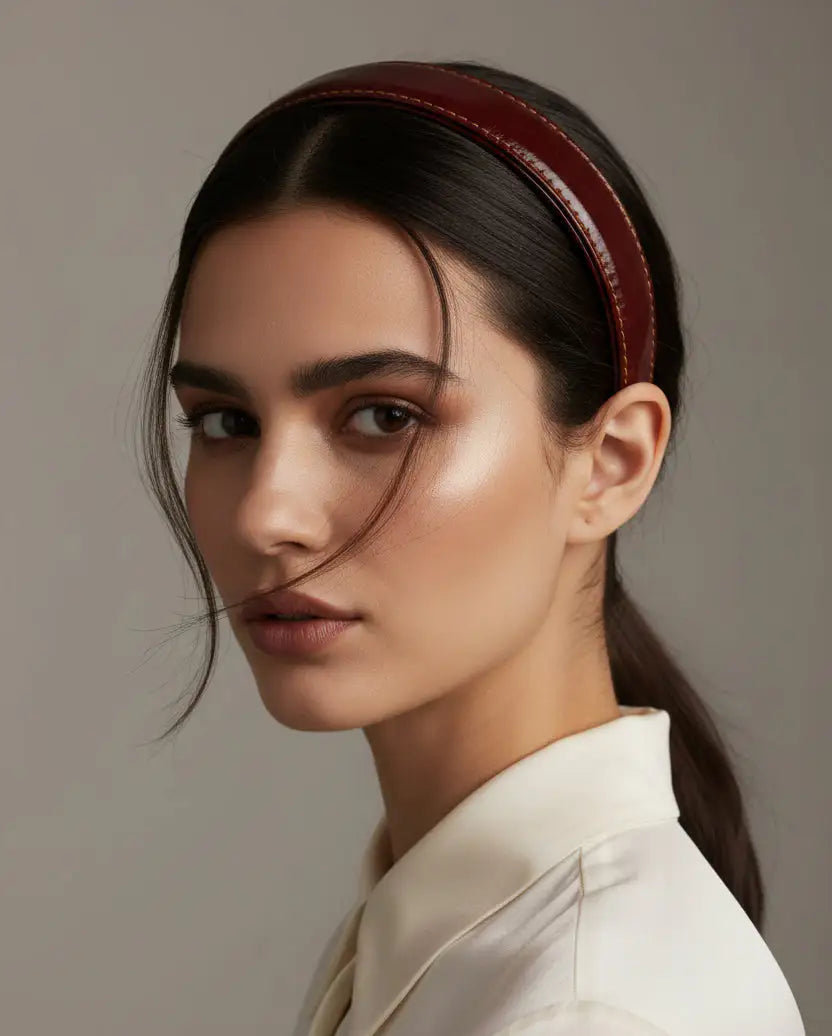 Classic headband in  brown