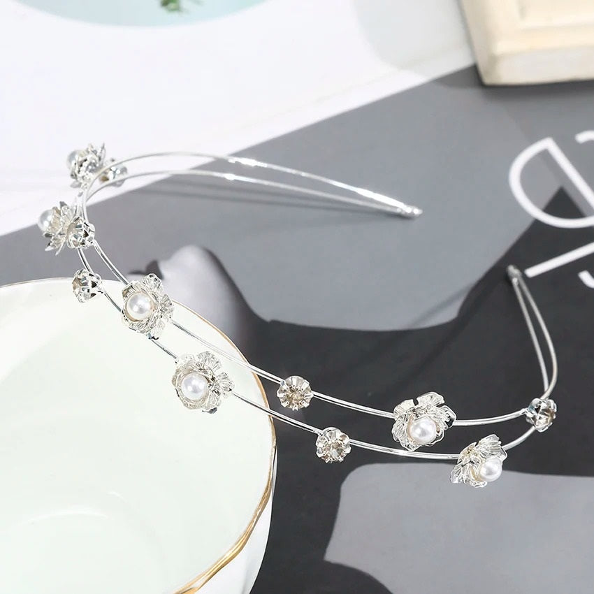 Flower crystal headband