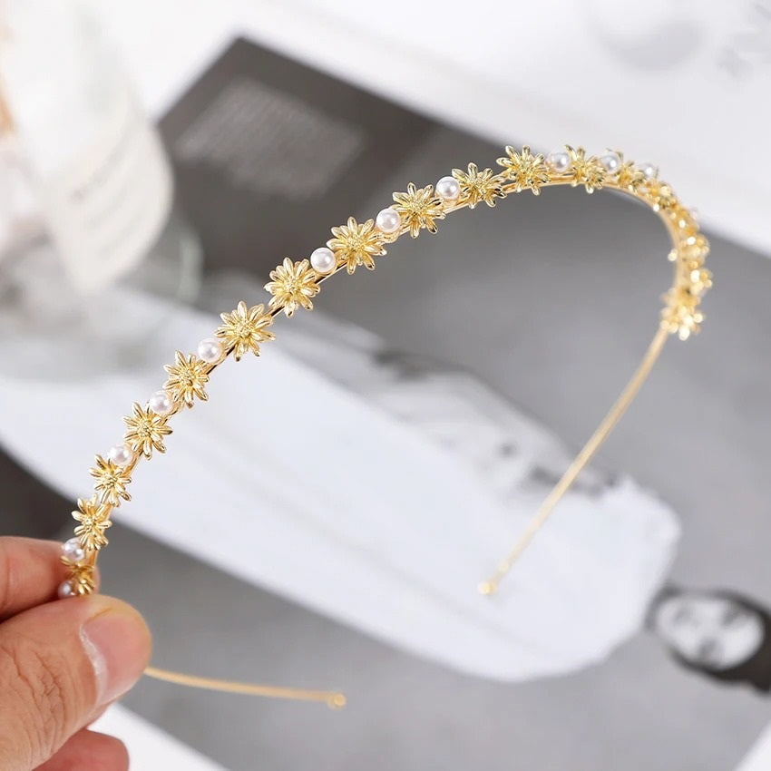 gold floral headband