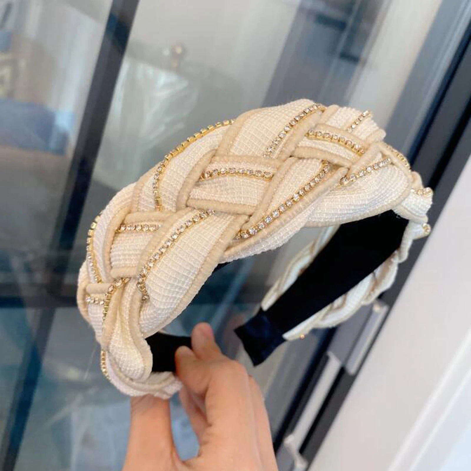 Golden braided headband