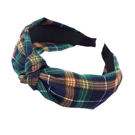 Green plaid headband